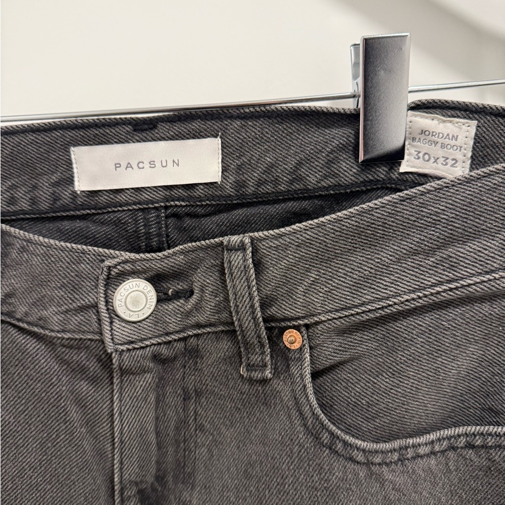 Pacsun Jordan Baggy Bootcut Jeans Black - Picture 2 of 5